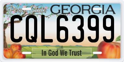 GA license plate CQL6399