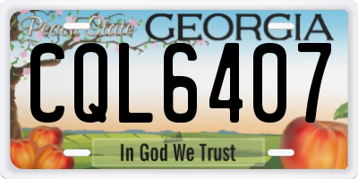 GA license plate CQL6407