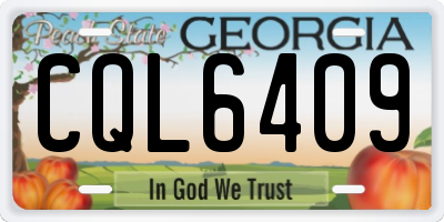 GA license plate CQL6409