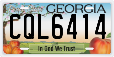 GA license plate CQL6414