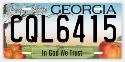 GA license plate CQL6415
