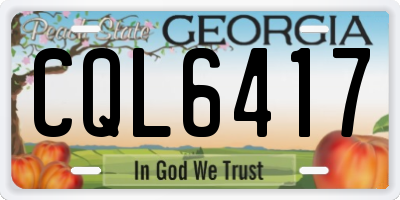 GA license plate CQL6417
