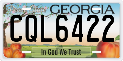 GA license plate CQL6422