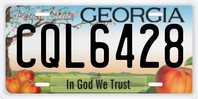 GA license plate CQL6428