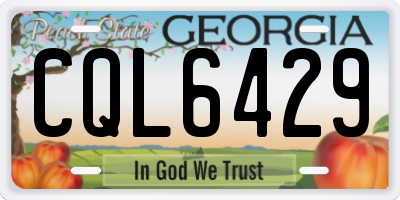 GA license plate CQL6429