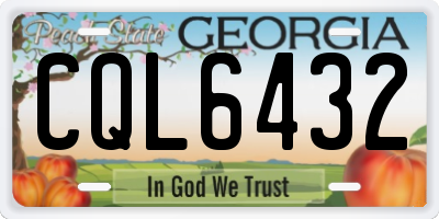 GA license plate CQL6432
