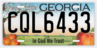 GA license plate CQL6433