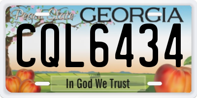 GA license plate CQL6434