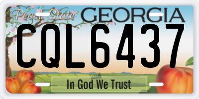 GA license plate CQL6437