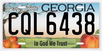GA license plate CQL6438