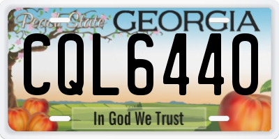 GA license plate CQL6440