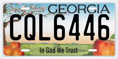 GA license plate CQL6446