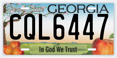 GA license plate CQL6447