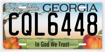GA license plate CQL6448