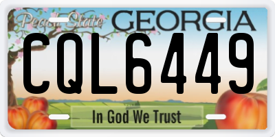 GA license plate CQL6449