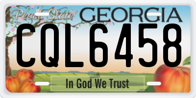 GA license plate CQL6458