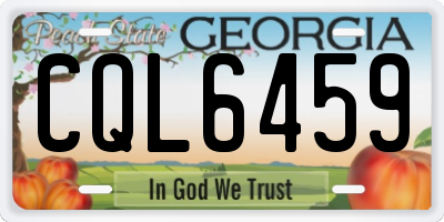 GA license plate CQL6459