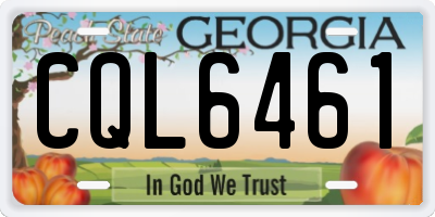 GA license plate CQL6461