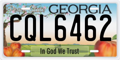 GA license plate CQL6462