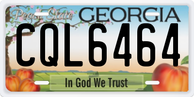 GA license plate CQL6464