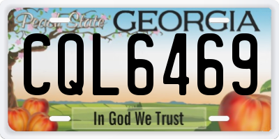 GA license plate CQL6469