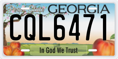 GA license plate CQL6471