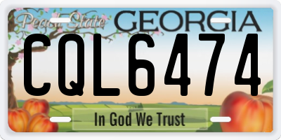 GA license plate CQL6474