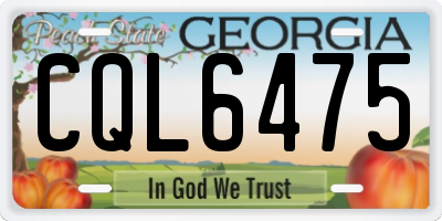 GA license plate CQL6475