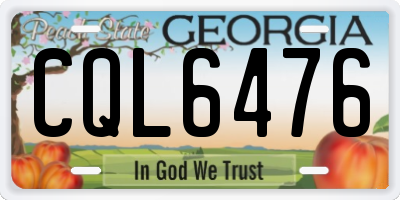 GA license plate CQL6476