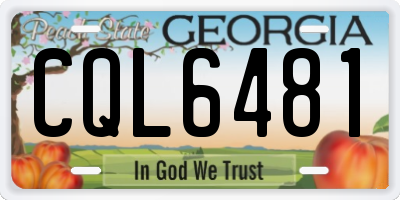 GA license plate CQL6481