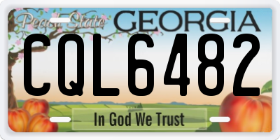 GA license plate CQL6482