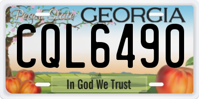 GA license plate CQL6490