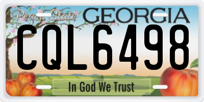 GA license plate CQL6498