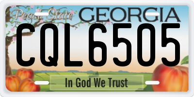 GA license plate CQL6505
