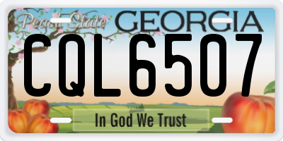 GA license plate CQL6507