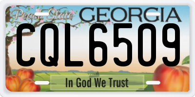 GA license plate CQL6509