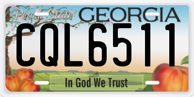 GA license plate CQL6511