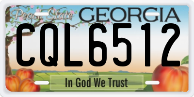 GA license plate CQL6512