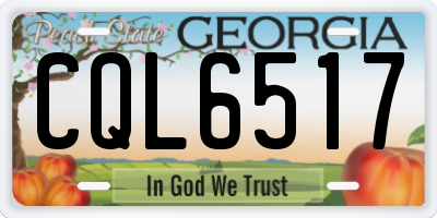 GA license plate CQL6517