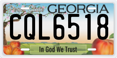 GA license plate CQL6518
