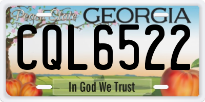 GA license plate CQL6522