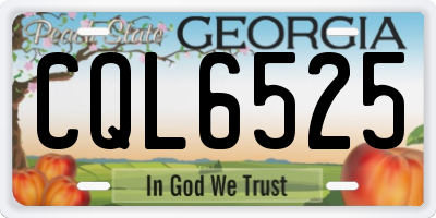 GA license plate CQL6525