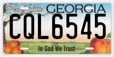 GA license plate CQL6545