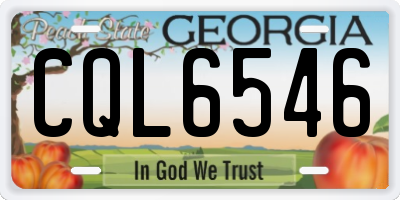 GA license plate CQL6546