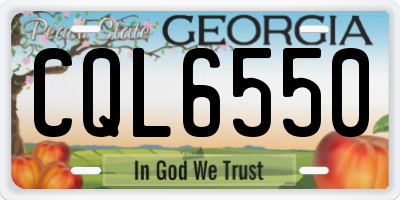 GA license plate CQL6550