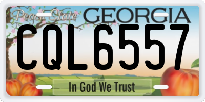 GA license plate CQL6557