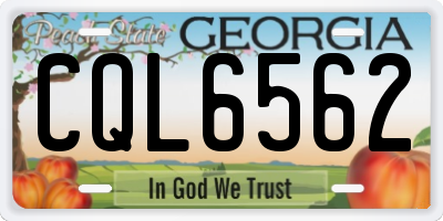 GA license plate CQL6562