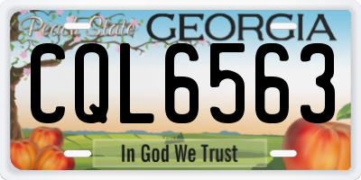 GA license plate CQL6563