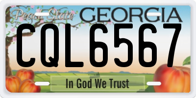 GA license plate CQL6567
