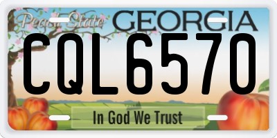 GA license plate CQL6570